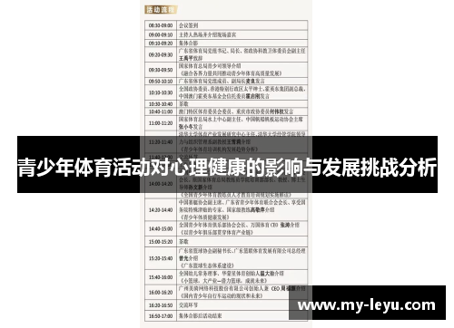 青少年体育活动对心理健康的影响与发展挑战分析